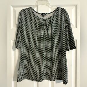 Premise Studip Patterned Black and White Women's Top Large